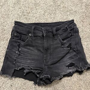American Eagle Outfitters Black Distressed Jean Shorts